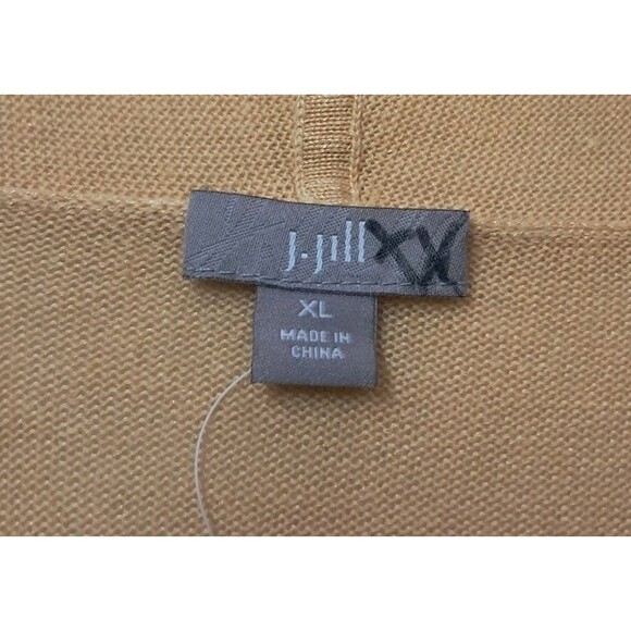 NWT J. Jill Cardigan Top Women's XL Yellow Honey Linen Blend V Neck Lightweight - Picture 13 of 13